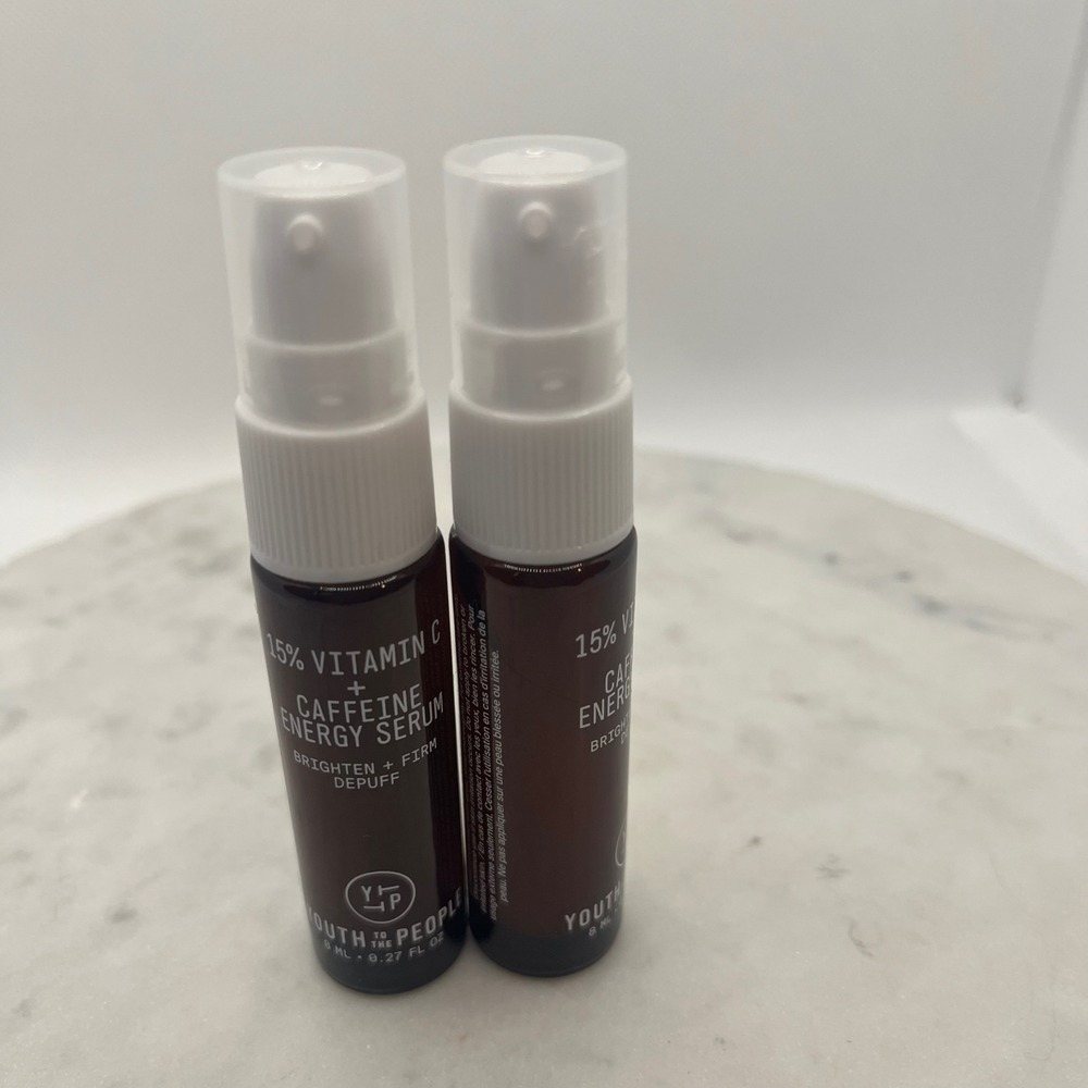Youth To The People Serum Travel Size 2 x 8ml Caffeine Energy Skin No Box New